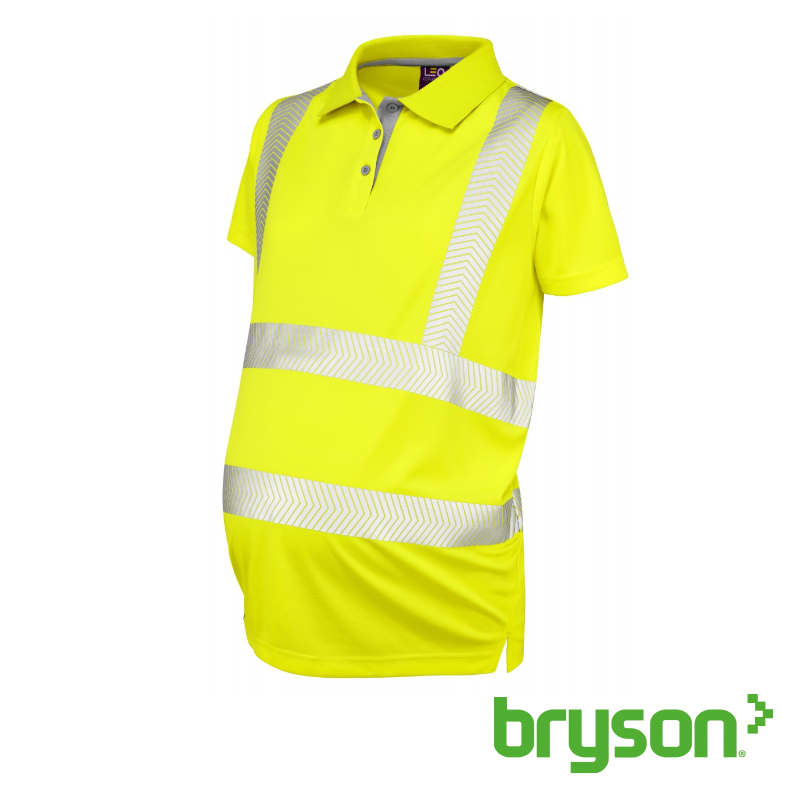 Leo Workwear Lovacott Womens CoolViz Maternity Polo Shirt - Yellow