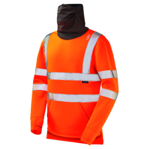 Leo Workwear Combesgate EcoViz Snood Sweatshirt - Orange