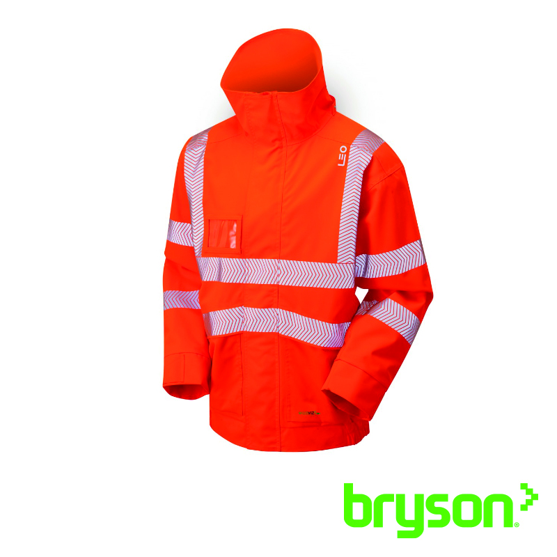 Leo Workwear Dartmoor EcoViz Breathable Bomber Jacket - Orange