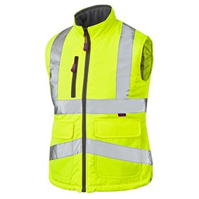 Leo Workwear Sandymere Womens Hi Vis Bodywarmer - Yellow