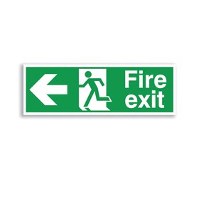 Fire Exit Running Man Left Arrow Sign