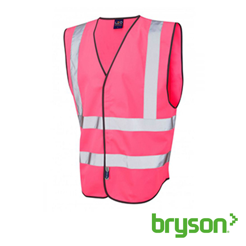 Leo Workwear Pilton Hi Vis Waistcoat - Pink