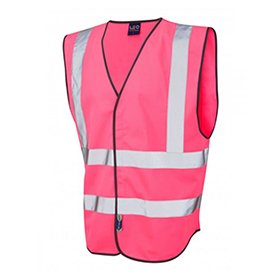 Leo Workwear Pilton Hi Vis Waistcoat - Pink