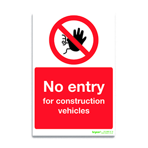 No Entry For Construction Vehicles Sign