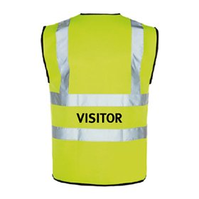 Yellow Hi-Vis Waistcoat + Visitor Logo